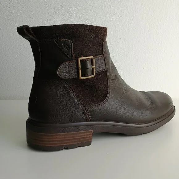 UGG Harrison Moto, Stout Leather (Espresso Brown), Size Women 12 - Picture 5 of 12